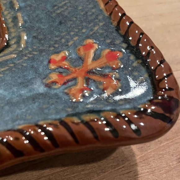 Handcrafted Ceramic Square Plate with Western Boot Design Home Decor - Picture 2 of 6